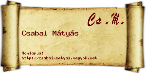 Csabai Mátyás névjegykártya