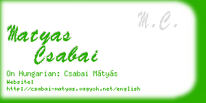 matyas csabai business card