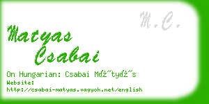 matyas csabai business card